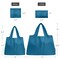 Wrapables Large & Small Foldable Tote Nylon Reusable Grocery Bags, Set of 2, Steel Blue